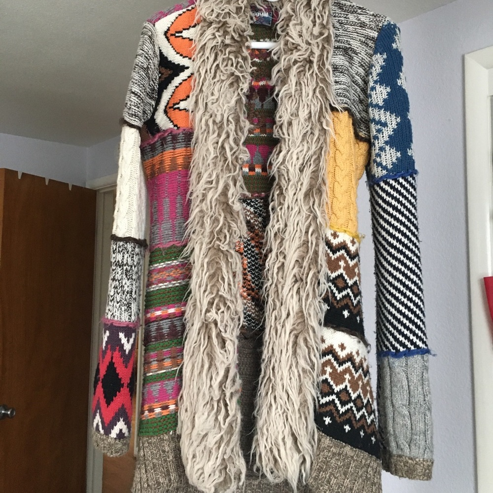 Desigual patchwork boho sweater Size Small